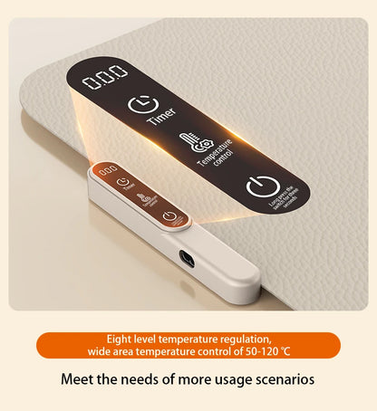 TINSOL Portable Silicone Food Warmer Pad with 8 Temperature Settings for Meal Insulation and Heating