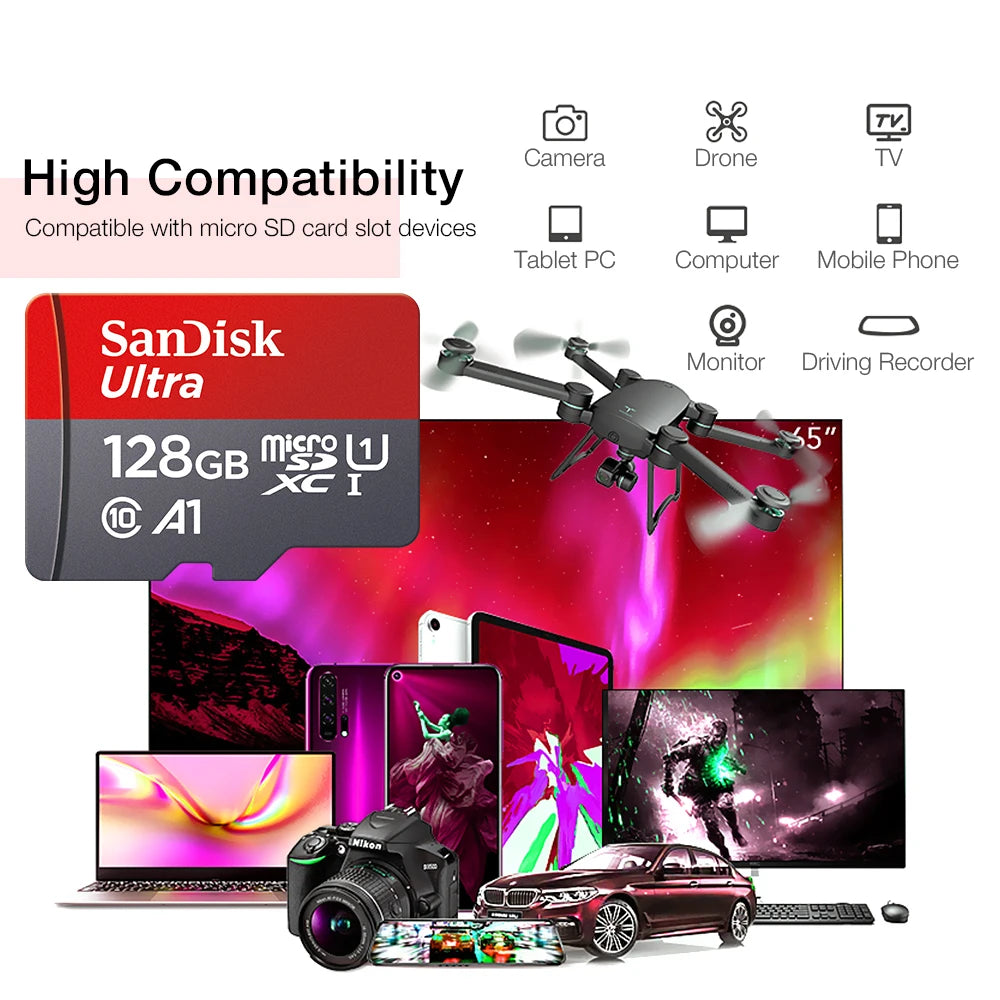 SanDisk 256GB Micro SD Card A1 Class 10 UHS-1 for Smartphone/PC - High-Speed TF Flash Memory