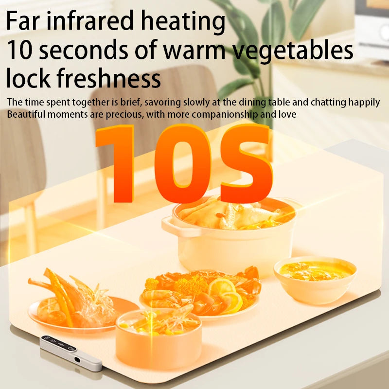 TINSOL Portable Silicone Food Warmer Pad with 8 Temperature Settings for Meal Insulation and Heating