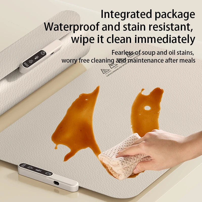 TINSOL Portable Silicone Food Warmer Pad with 8 Temperature Settings for Meal Insulation and Heating